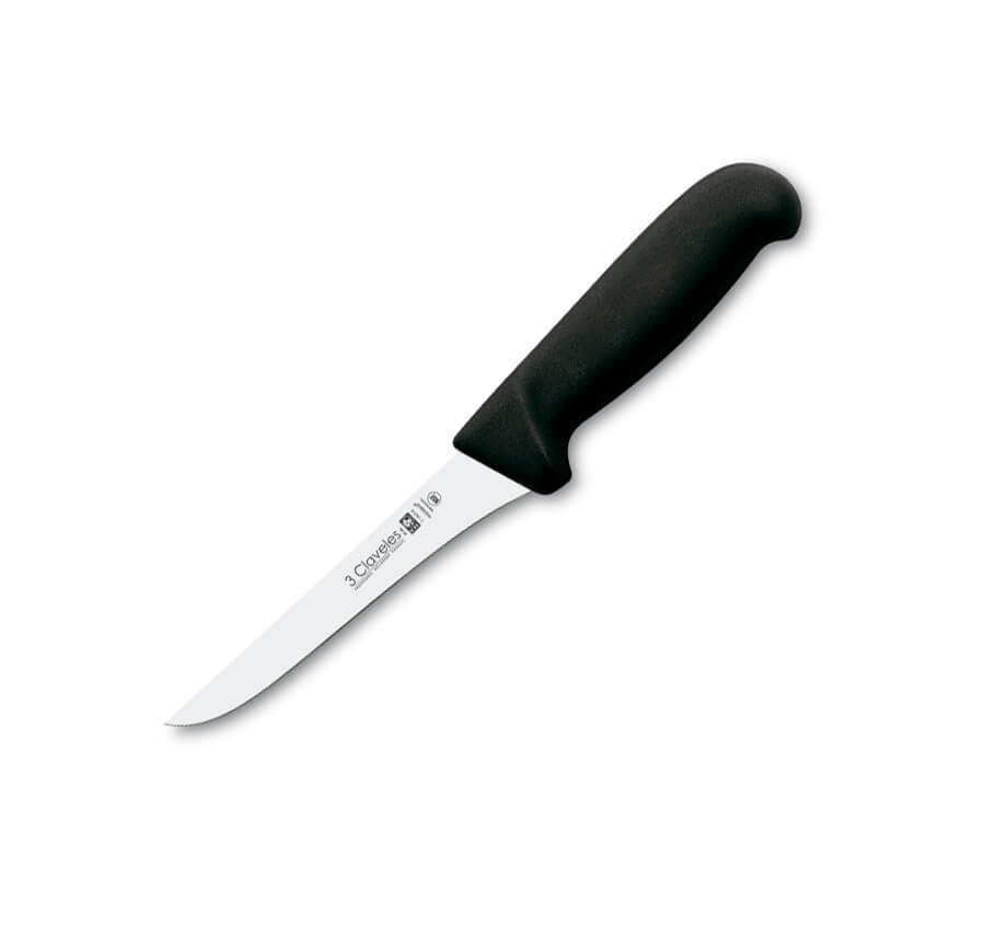 Cuchillo carnicero deshuesador de 13 cm de hoja con mango negro