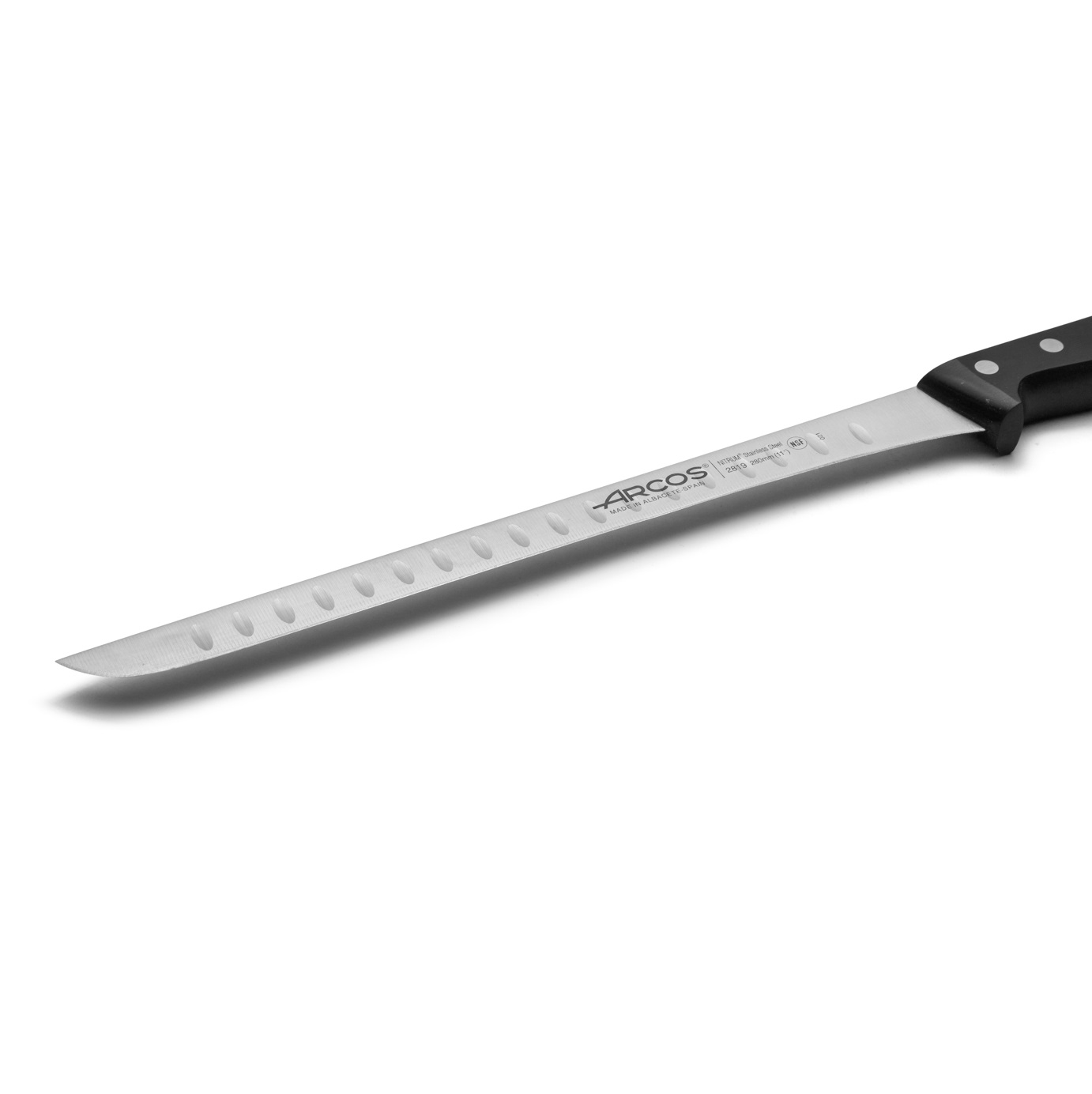 Arcos ham knife, black polyoxymethylene and 280 mm alveolar blade