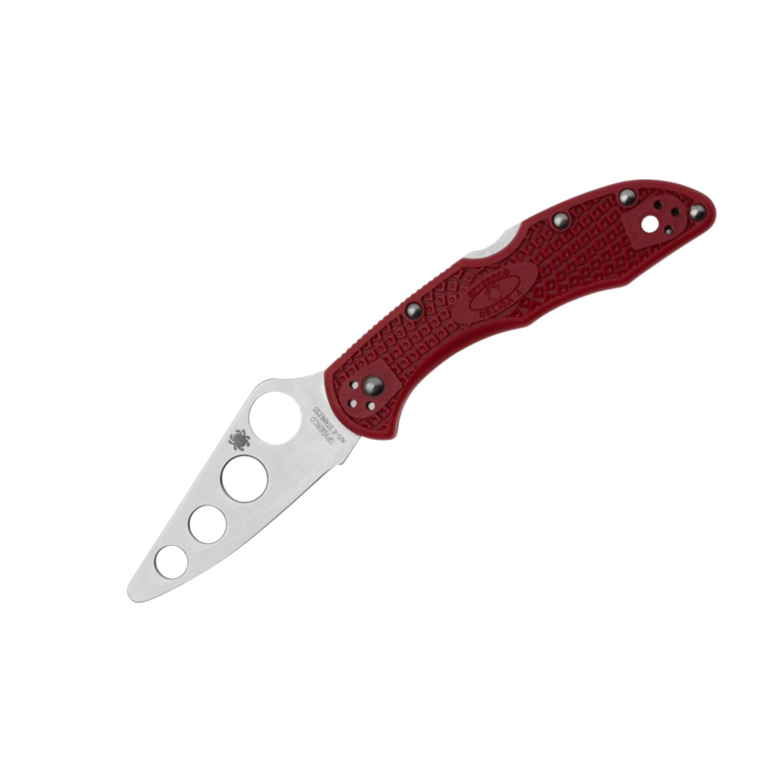 Spyderco Delica 4 Trainer C11TR, stumpfes Trainingsmesser mit rot...