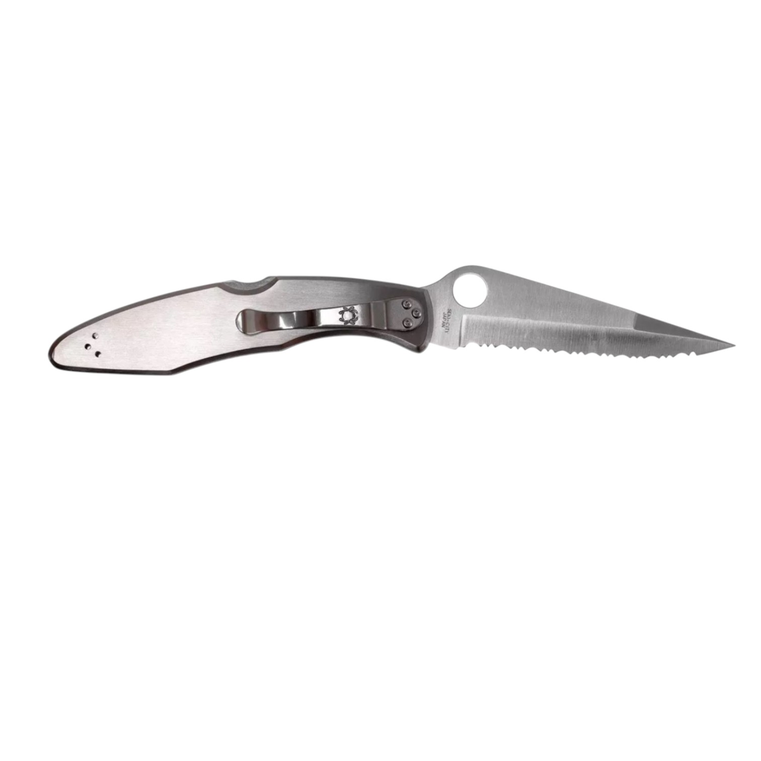 Spyderco Police acciaio inossidabile C07S, coltello con lama seghettata VG10 e manico in acciaio inossidabile