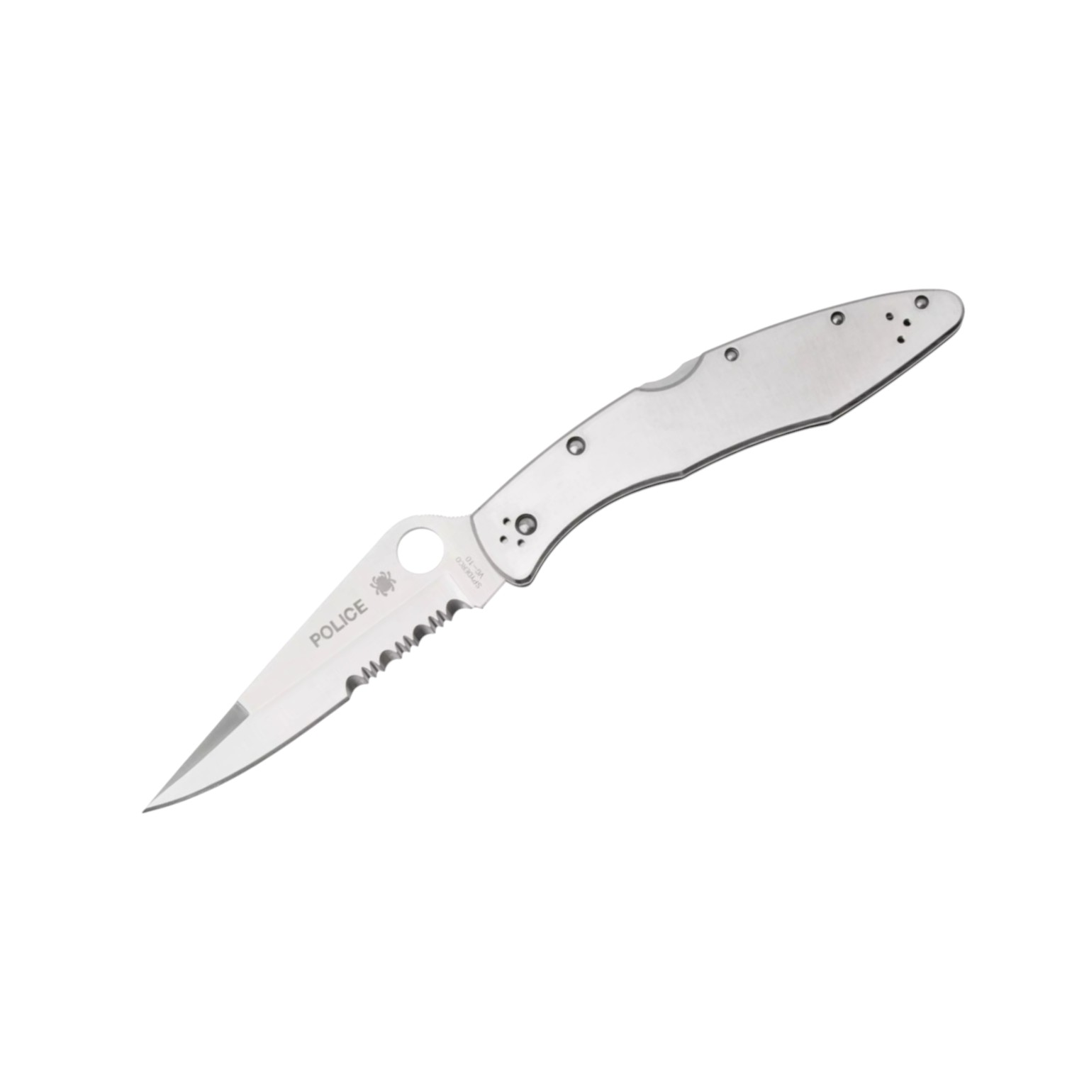 Spyderco Police Edelstahl Klappmesser C07PS mit VG10-Klinge (halb...