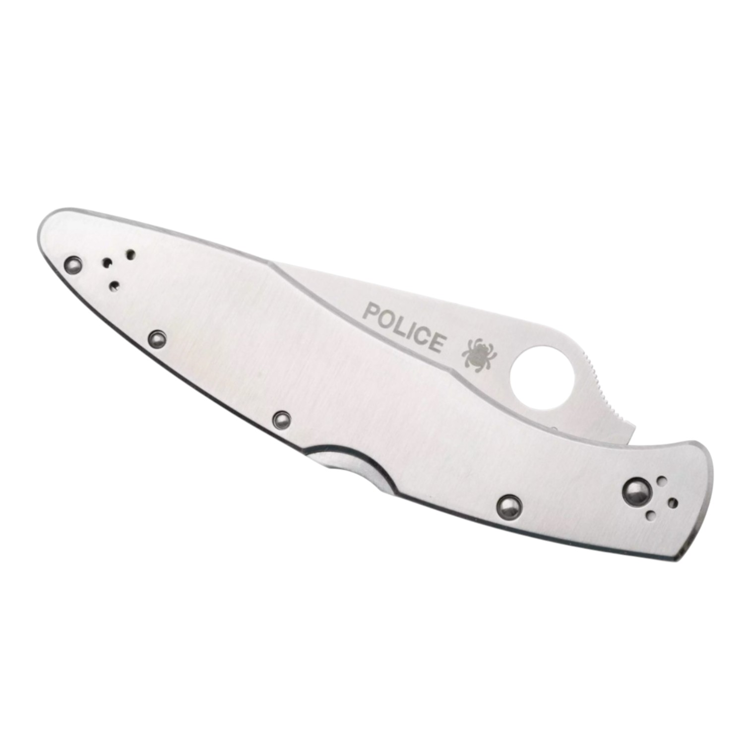 Spyderco Police Edelstahl Klappmesser C07PS mit VG10-Klinge (halbgezahnt) und Edelstahlgriff