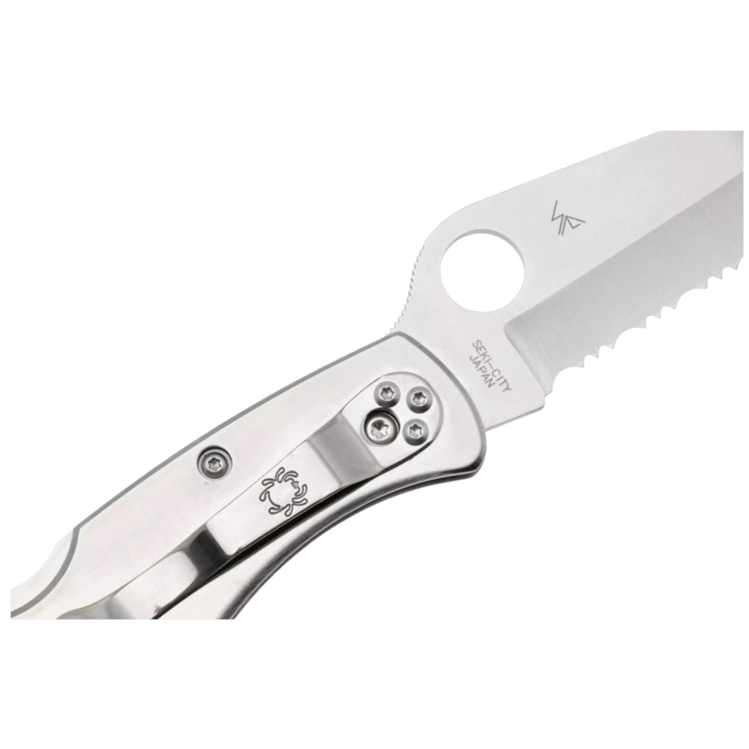Spyderco Police Edelstahl Klappmesser C07PS mit VG10-Klinge (halbgezahnt) und Edelstahlgriff