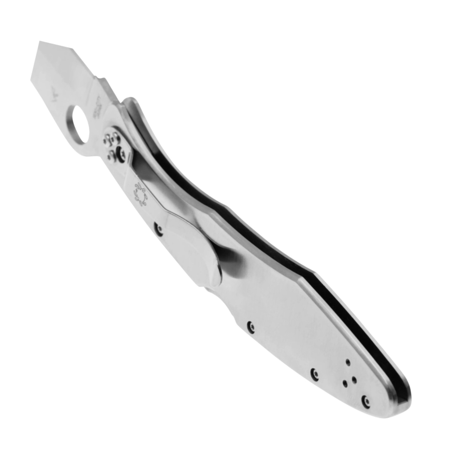 Spyderco Police acciaio inossidabile C07P, coltello con lama VG10 con filo piatto e manico in acciaio inossidabile