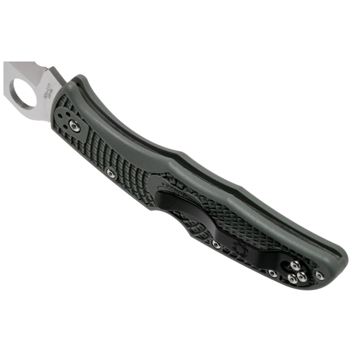 Spyderco Endura 4 C10PSFG, coltello tascabile con lama VG10 con filo semi-seghettato e impugnatura in FRN verde