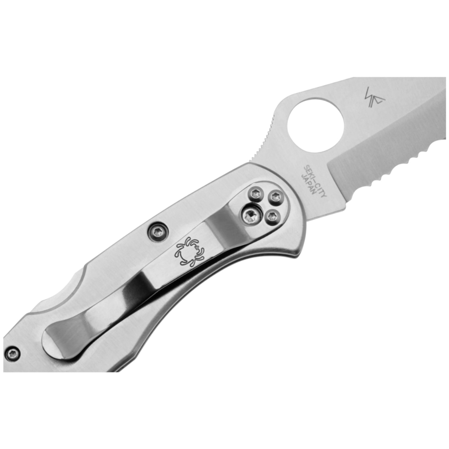 Spyderco Delica 4 Stainless steel C11PS, VG10 folding knife with semi-serrated edge and stainless steel handle