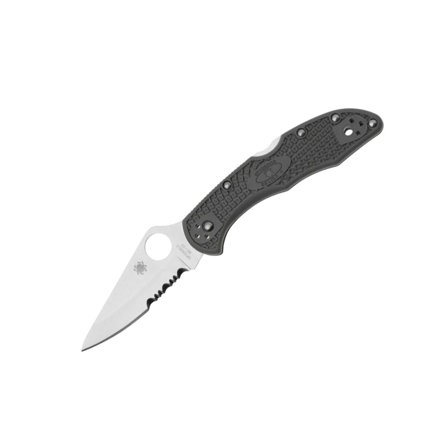Spyderco Delica 4 lightweight C11PSFG, navaja VG10 filo semidenta...