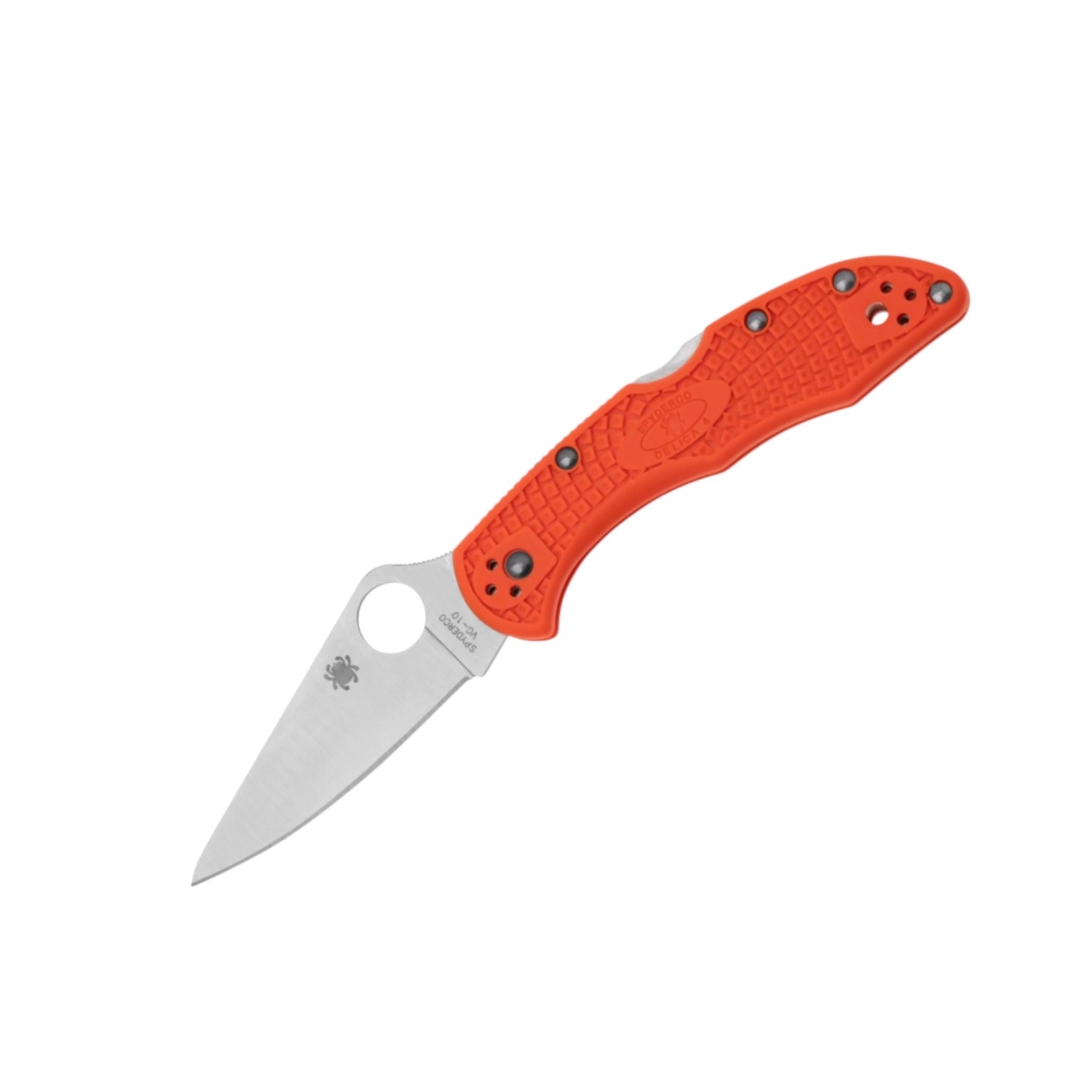 Spyderco Delica 4 C11FPOR, VG10-Messer mit flacher Klinge und ora...