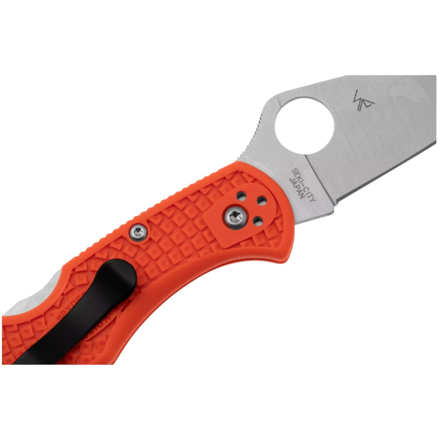 Spyderco Delica 4 C11FPOR, VG10-Messer mit flacher Klinge und orangefarbenem FRN-Griff