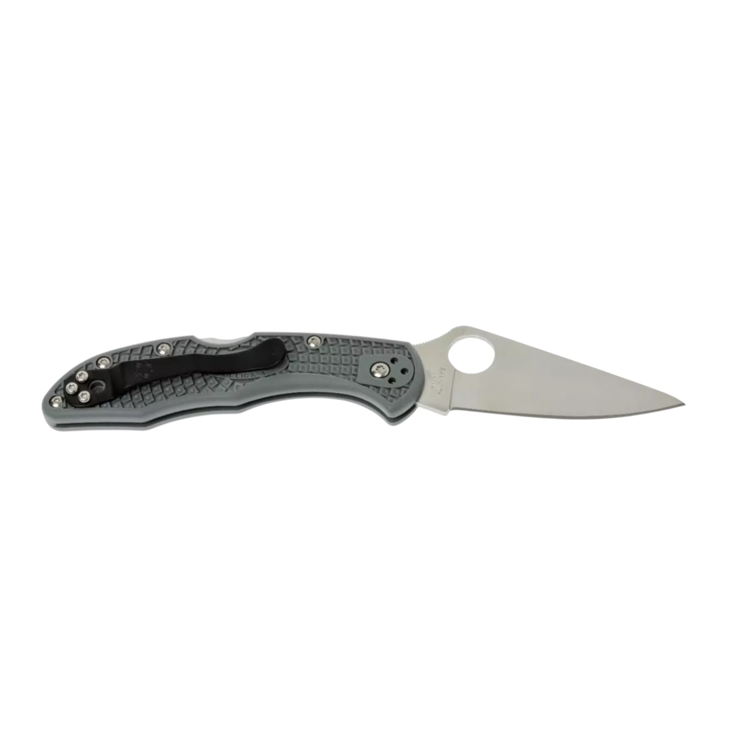 Spyderco Delica 4 C11FPGY, coltello a lama piatta VG10 con impugnatura FRN grigia