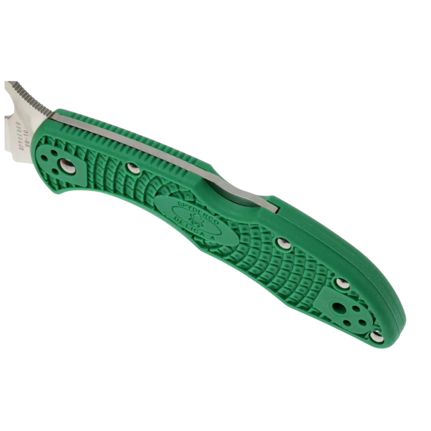 Spyderco Delica 4 C11FPGR, navaja VG10 filo plano con mango de FRN verde