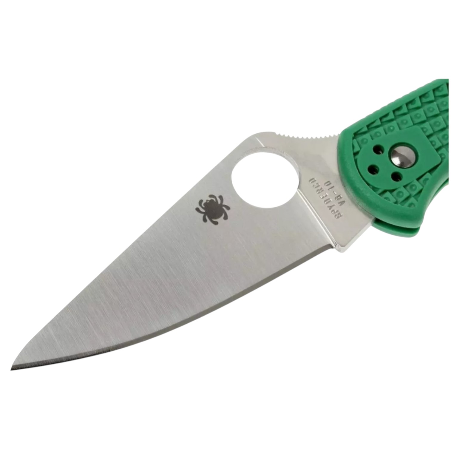 Spyderco Delica 4 C11FPGR, navaja VG10 filo plano con mango de FRN verde
