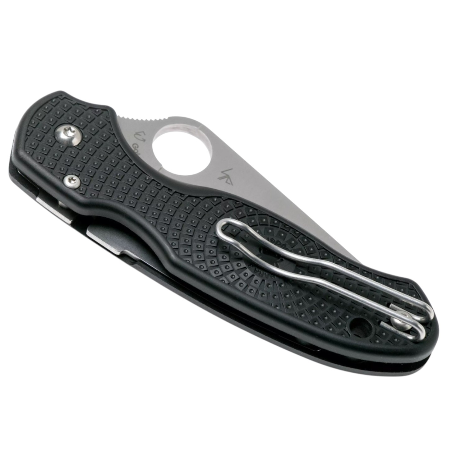 Canivete Spyderco Para 3 Lightweight C223PBK CTS-BD1N com lâmina lisa, cabo em FRN preto e clipe.