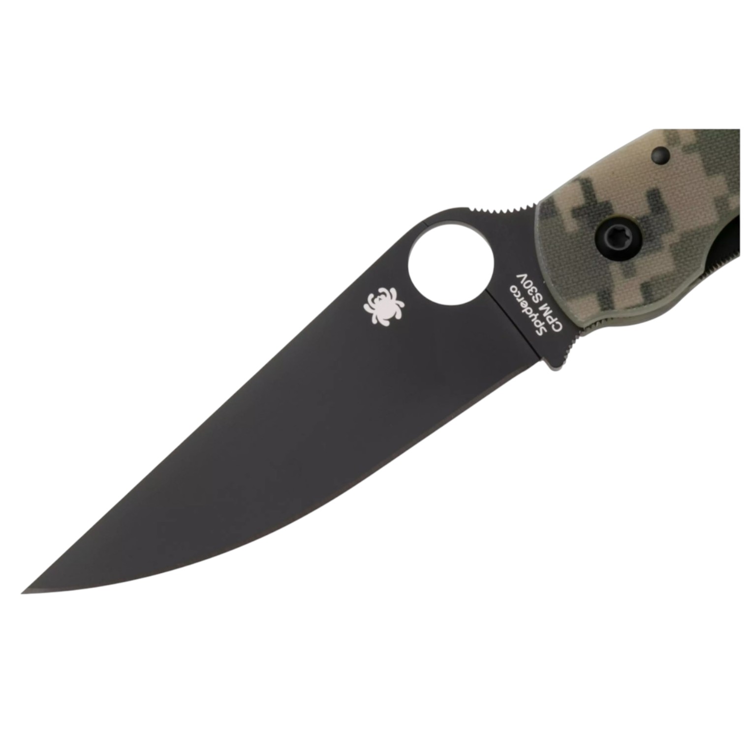 Spyderco Military PE C36GPCMOBK navaja táctica con mango de G-10 camo y hoja negra con filo plano