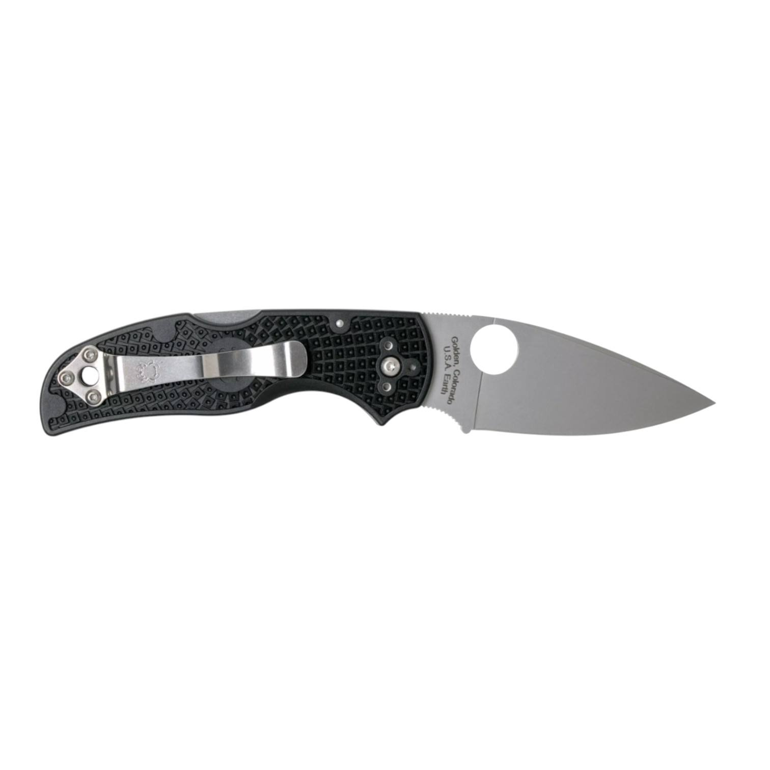 Spyderco Native Lightweight C41PBK taktisches Klappmesser mit schwarzem G-10-Griff und CPM-S30V-Klinge mit flacher Schneide