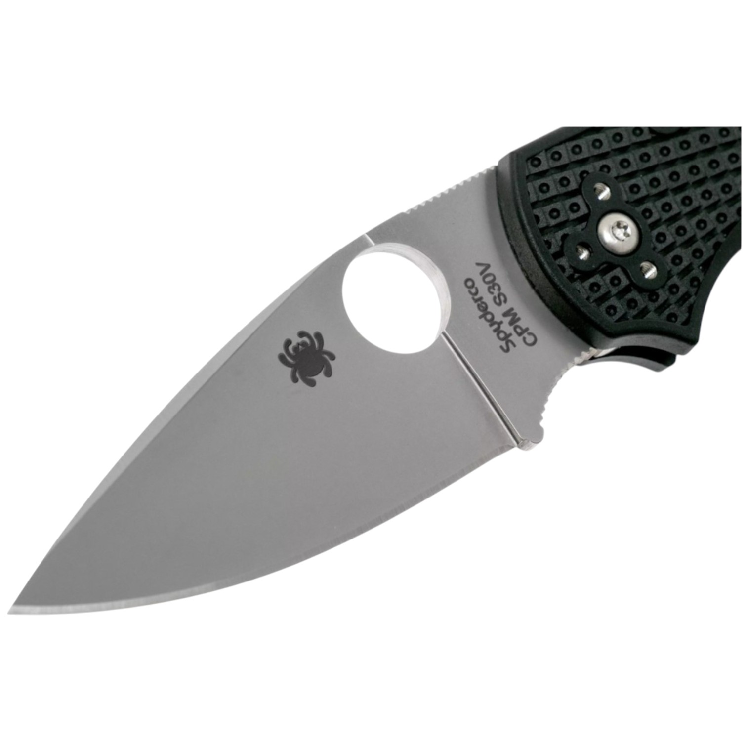 Spyderco Native Lightweight C41PBK taktisches Klappmesser mit schwarzem G-10-Griff und CPM-S30V-Klinge mit flacher Schneide