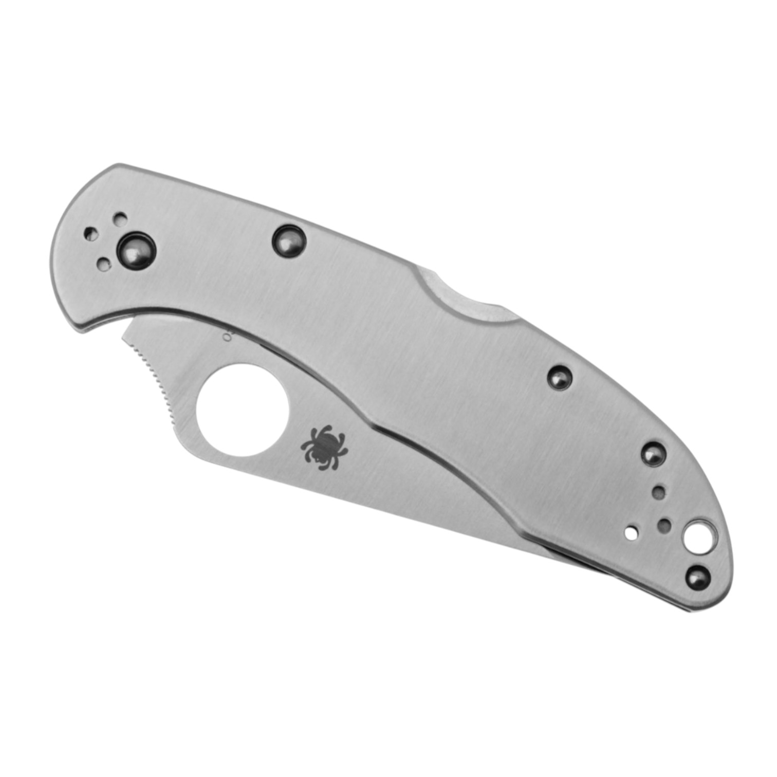 Spyderco Delica 4 C11S lockback knife with stainless steel handle and serrated edge