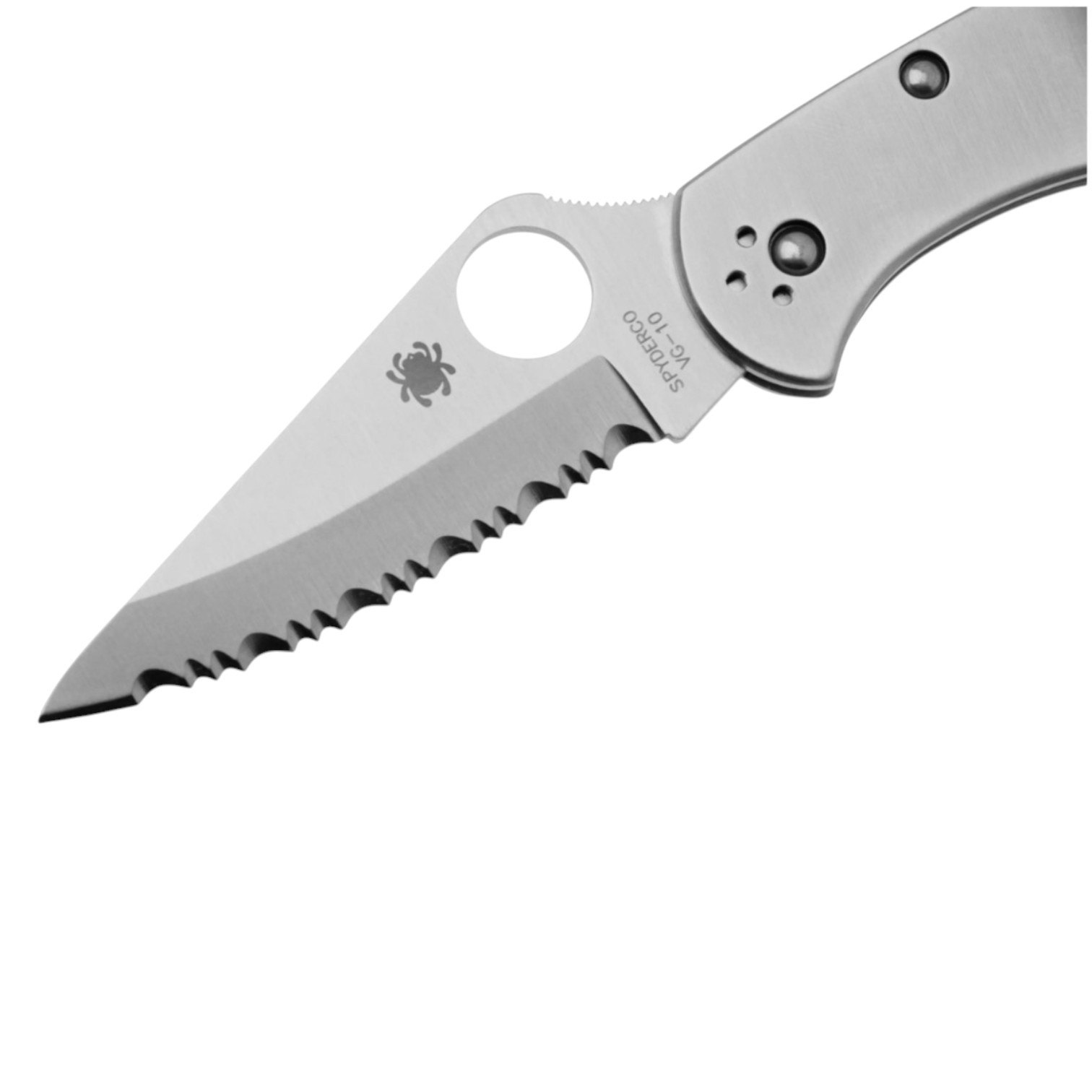 Spyderco Delica 4 C11S lockback knife with stainless steel handle and serrated edge