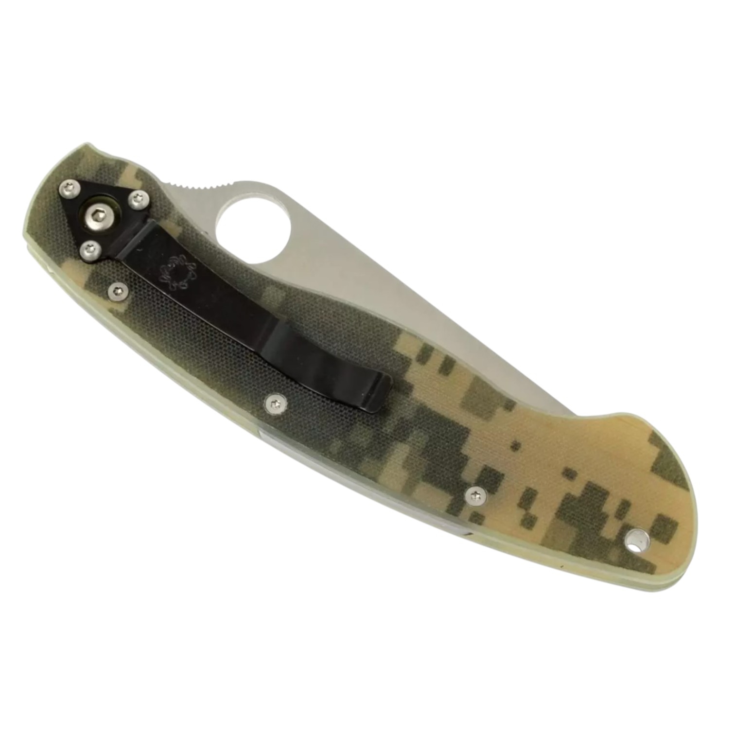 Coltello tattico Spyderco Military Camouflage C36GPCMO con impugnatura mimetica G-10 e lama a filo piatto