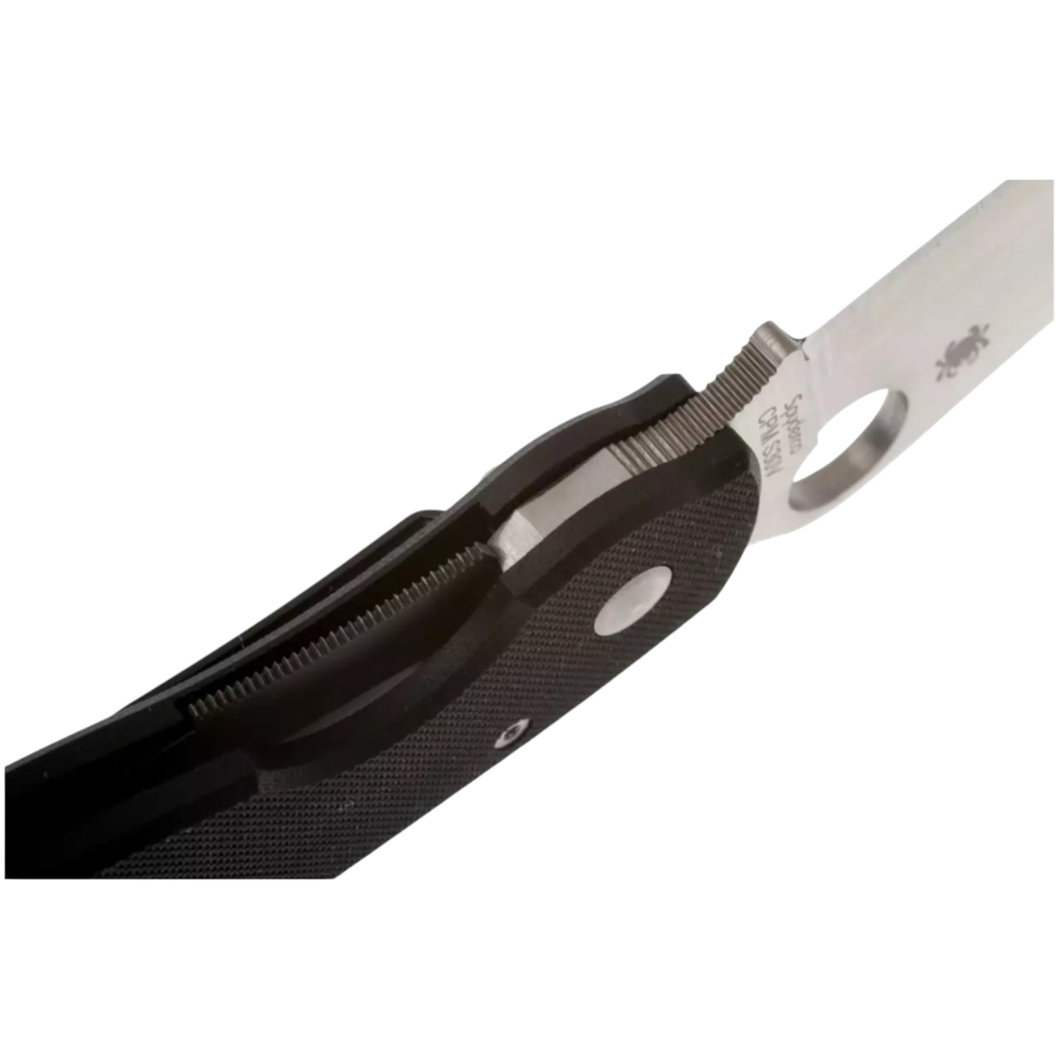 Coltello Spyderco modello militare C36GPE con lama da 10,2 cm con filo piatto e impugnatura in G10 nero con lockback