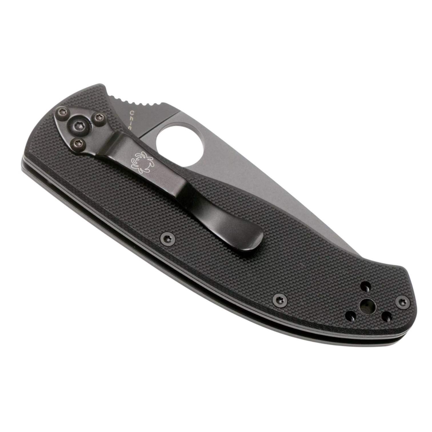 Spyderco Tenacious C122GBBKP klappmesser mit schwarzer Klinge und flacher Schneide