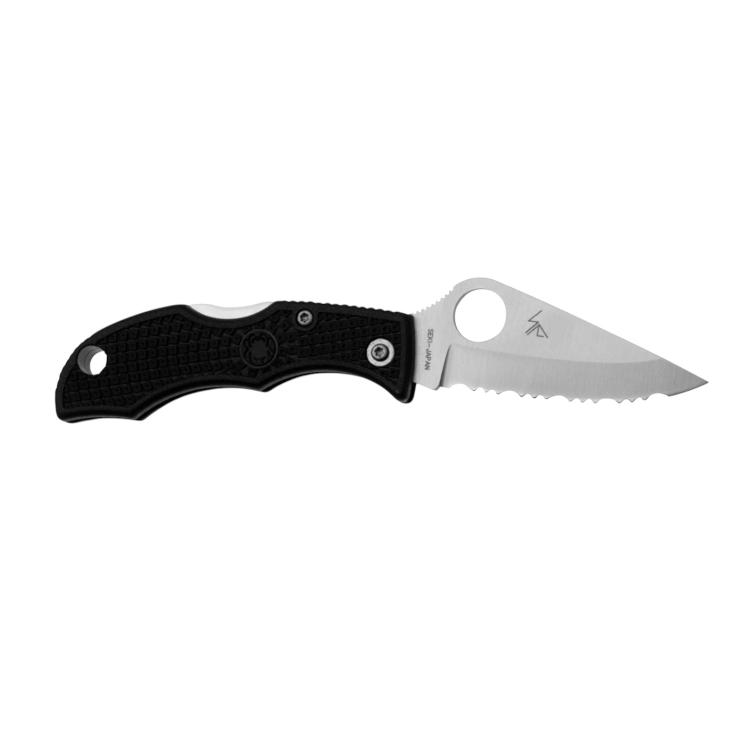 Spyderco Ladybug 3 LBKS3 Black FRN, VG10 Klappmesser mit Wellenschliff und schwarzem FRN-Griff