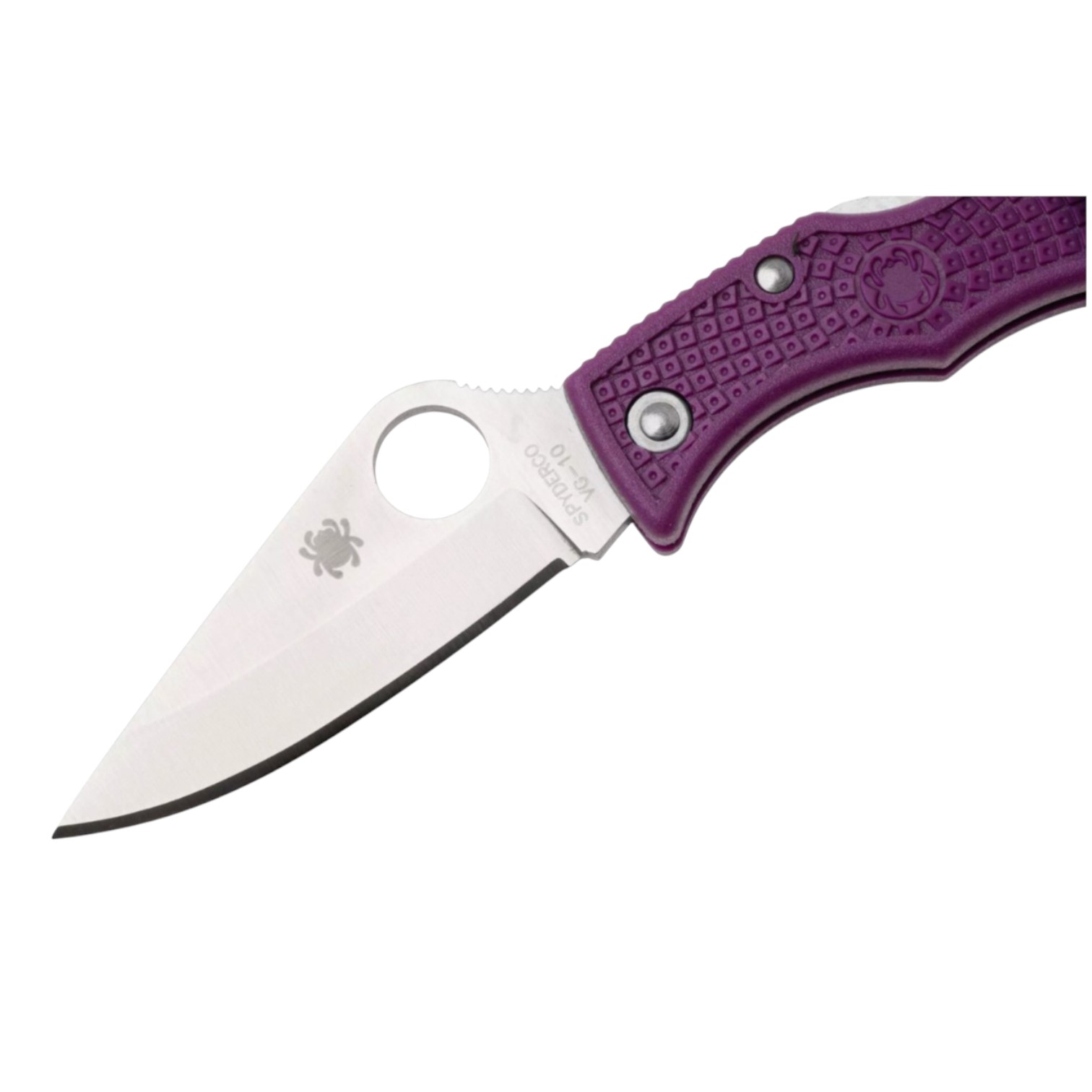 Coltellino tascabile Spyderco Ladybug Purple LPRP3 con lama VG10 da 4,9 cm e impugnatura FRN lilla