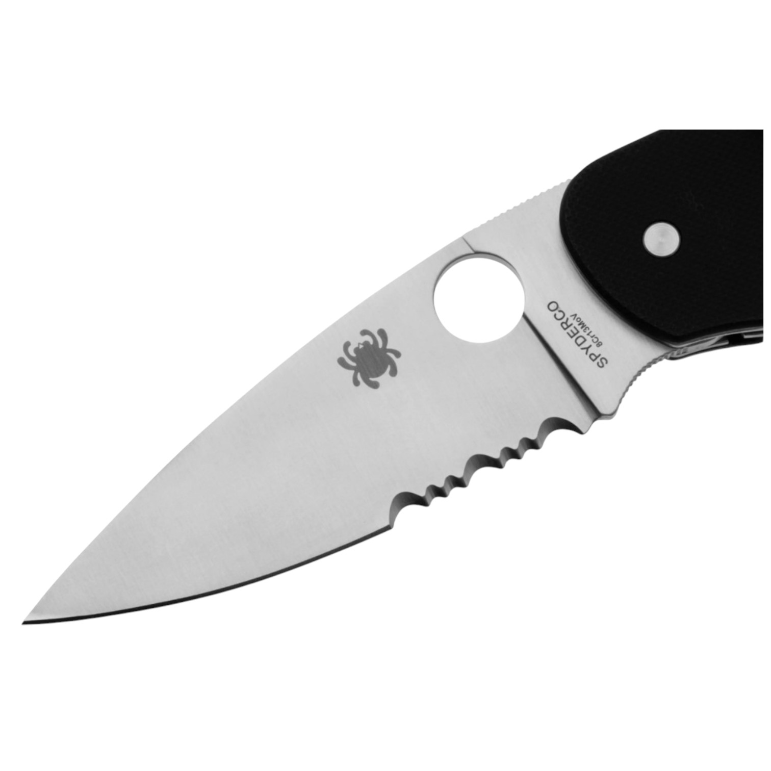 Canivete Spyderco Emphasis C245GP, com lâmina reta, cabo em G10 preto e clip.