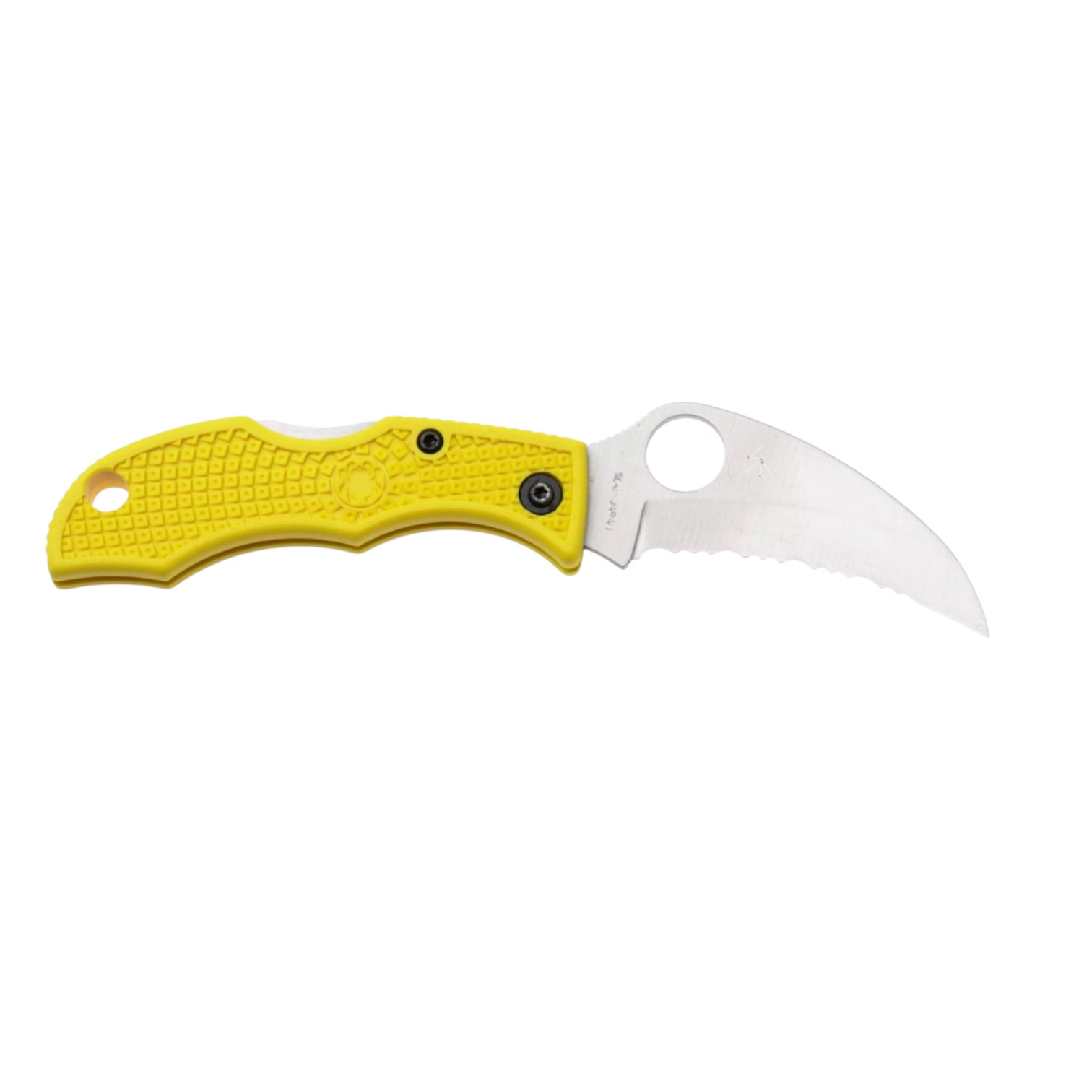Coltello Spyderco Hawkbill SpyderEdge LYLS3HB con lama seghettata in acciaio H1 e impugnatura in FRN giallo