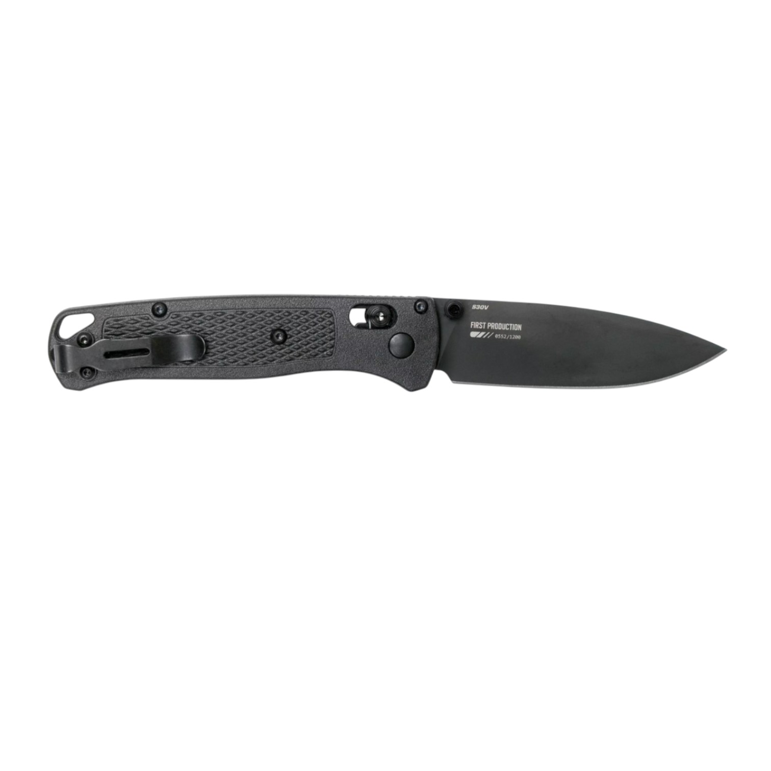 Benchmade Bugout Black 535BK-2 folding knife with 8.2 cm black CPM S30V blade and black CF Elite handle