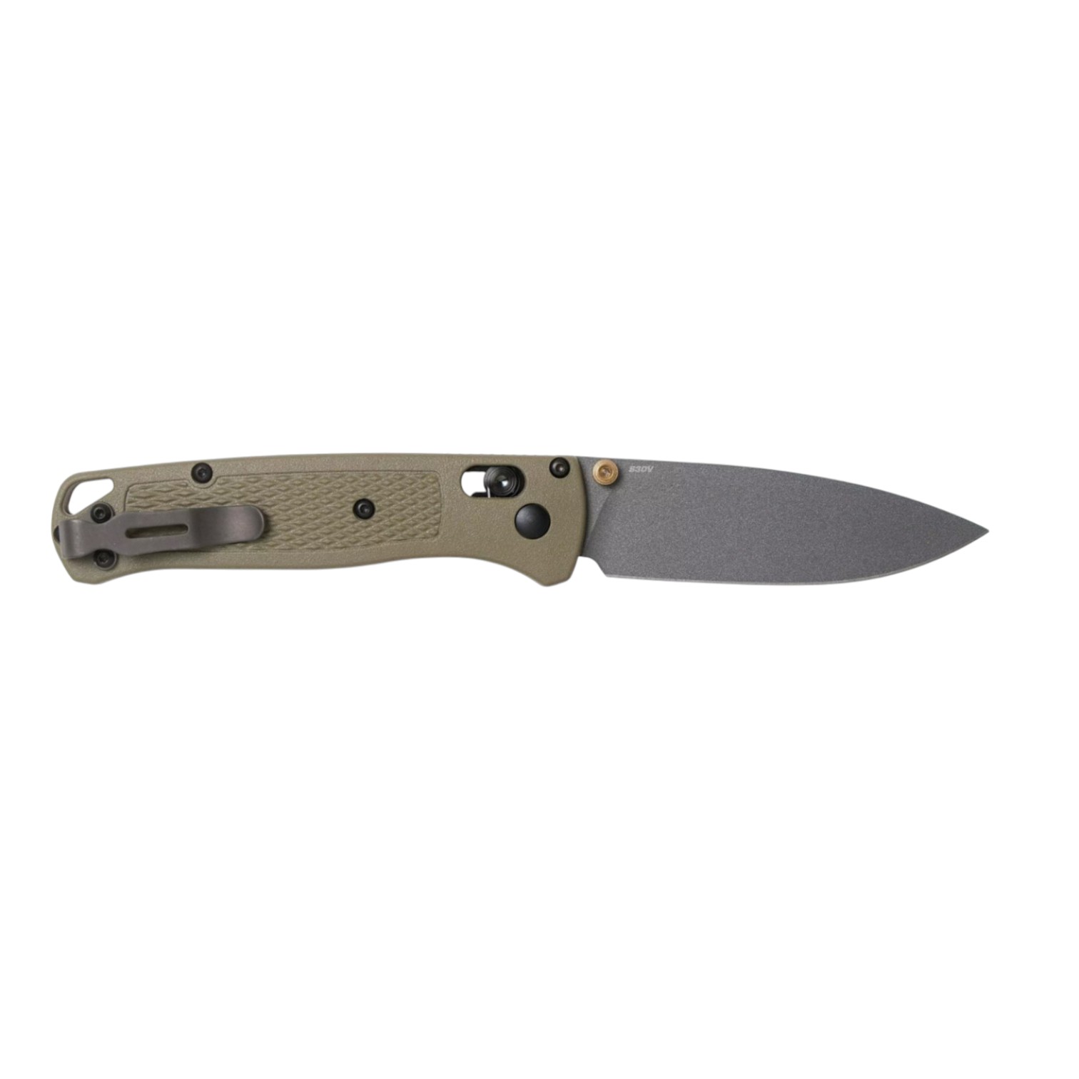 Navaja Benchmade Bugout Ranger green con hoja CPM S30V stonewashed de 8.2 cm y mango grivory verde