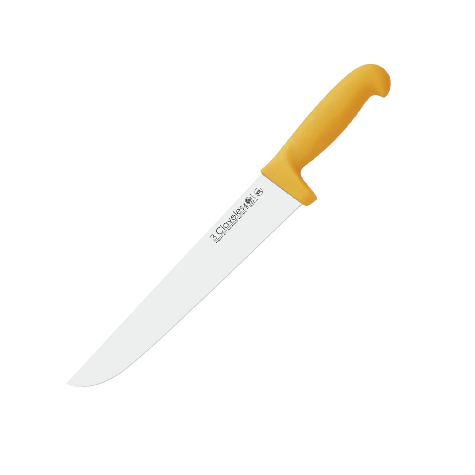 Cuchillo carnicero amarillo con hoja de 25 cm y mango de poliprop...