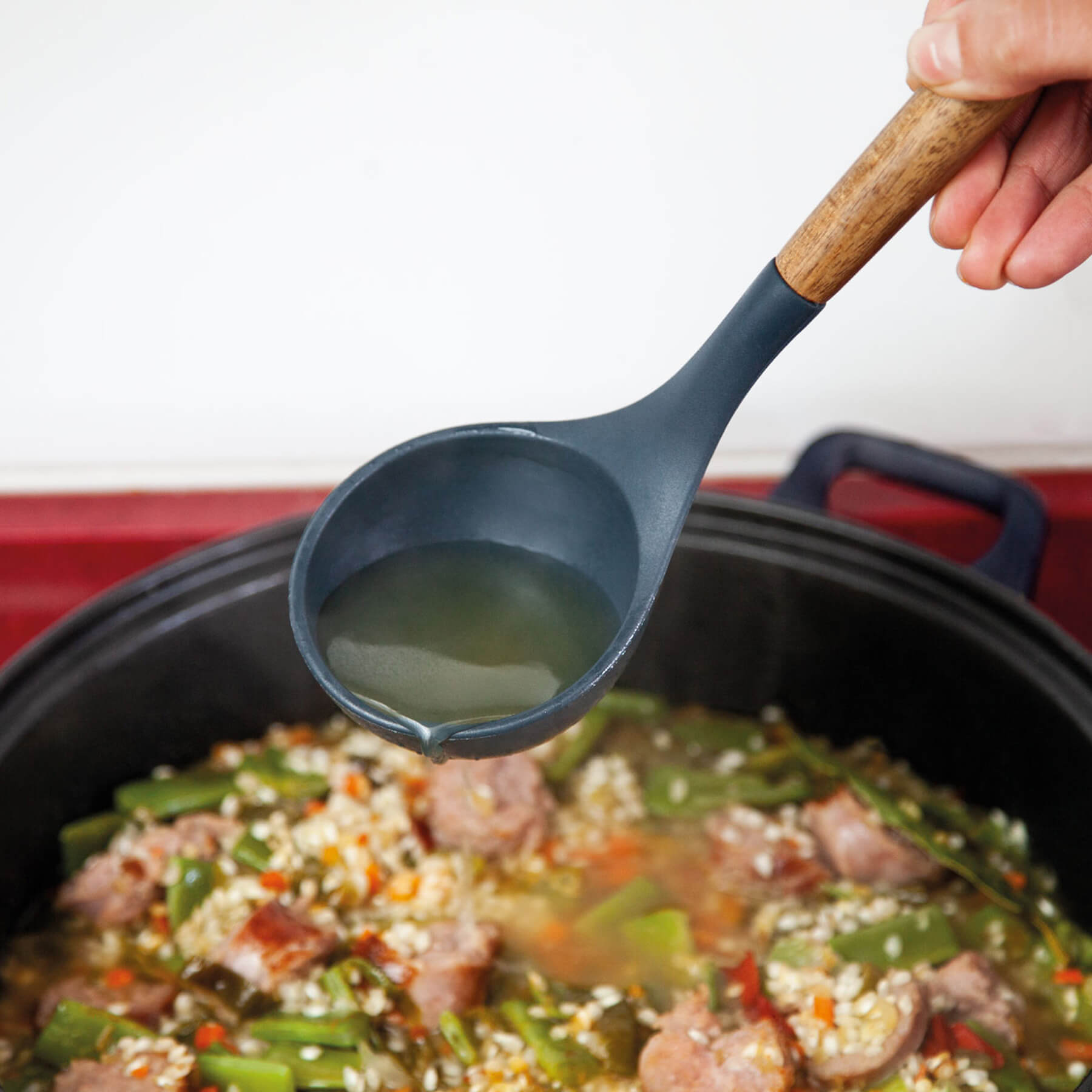 Cazo de cocina de silicona y madera de haya BPA Free 3 Claveles