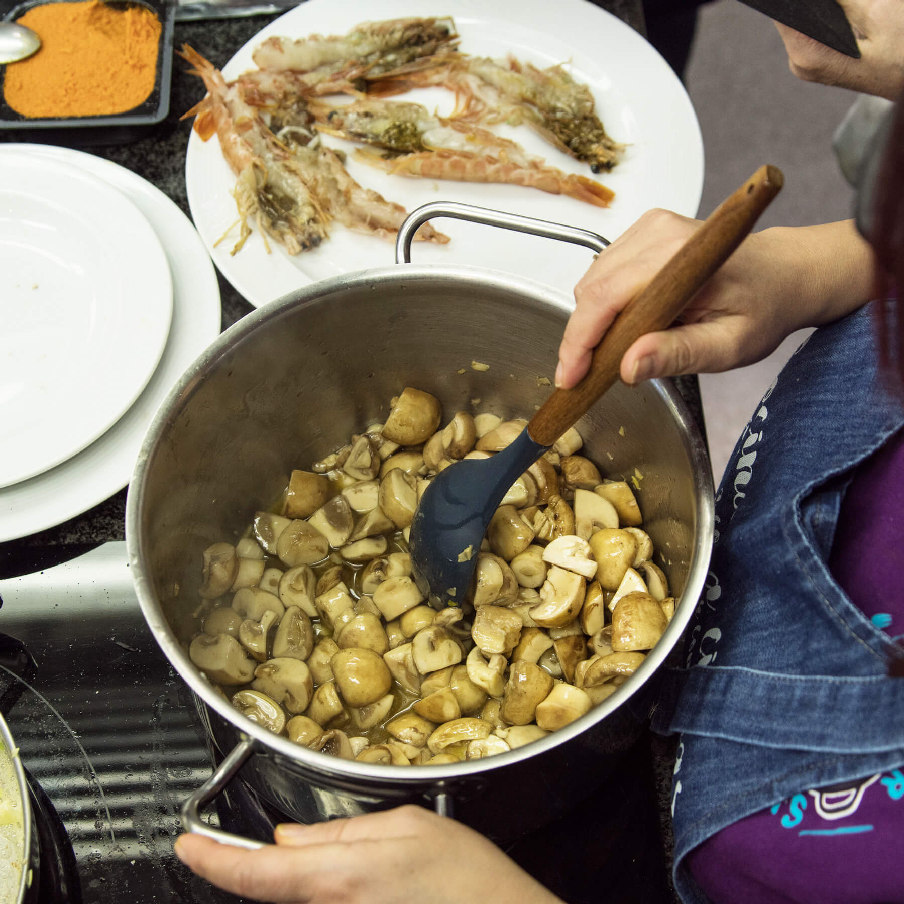 Cuillère de service 3 Claveles en silicone et bois de hêtre, sans BPA