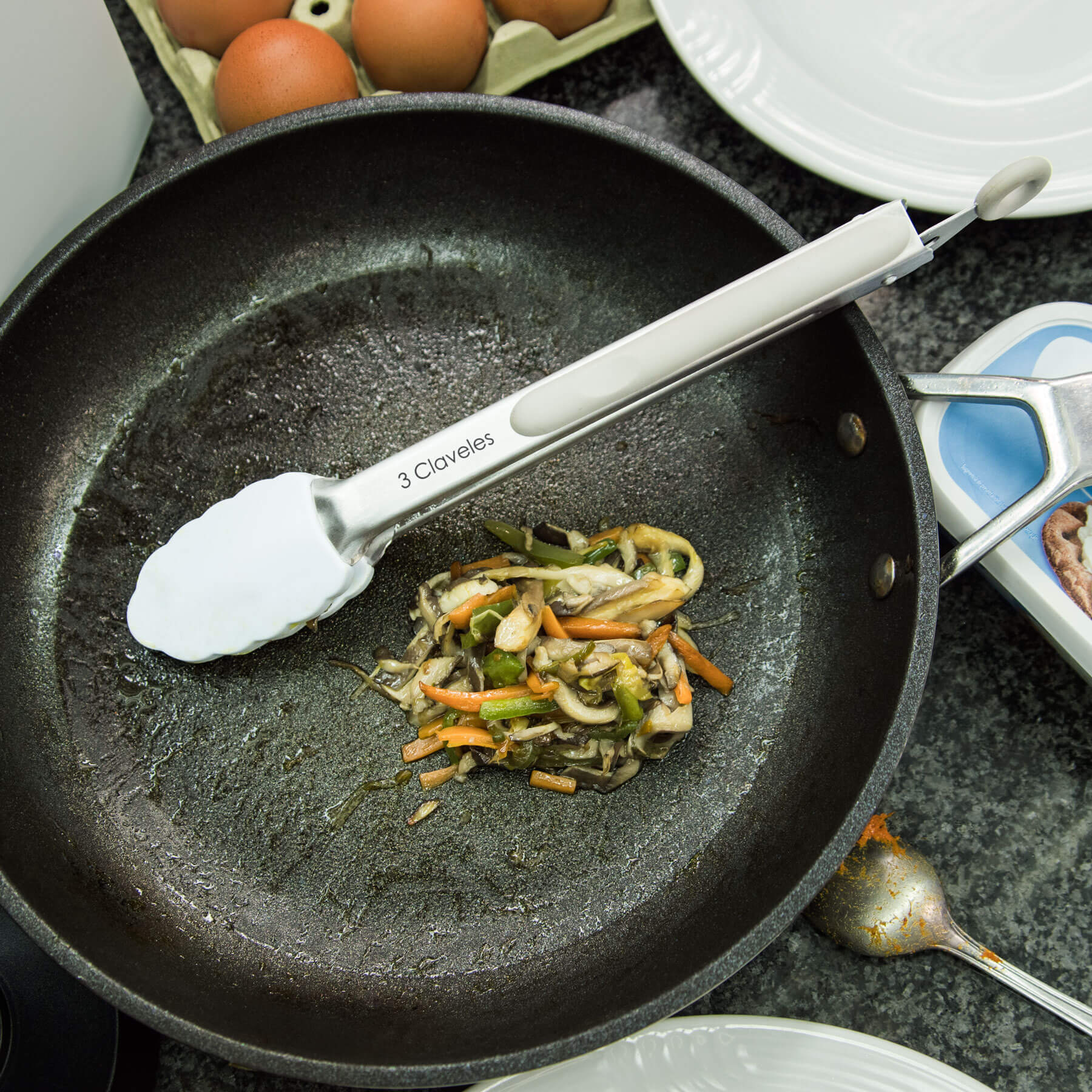 Pinças de Cozinha em Silicone Livres de BPA 3 Claveles