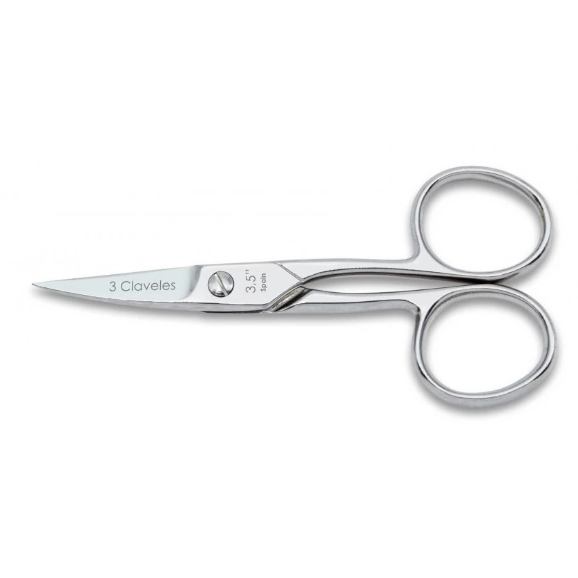 Tijera de uñas forjada de 9 cm curva 3 Claveles