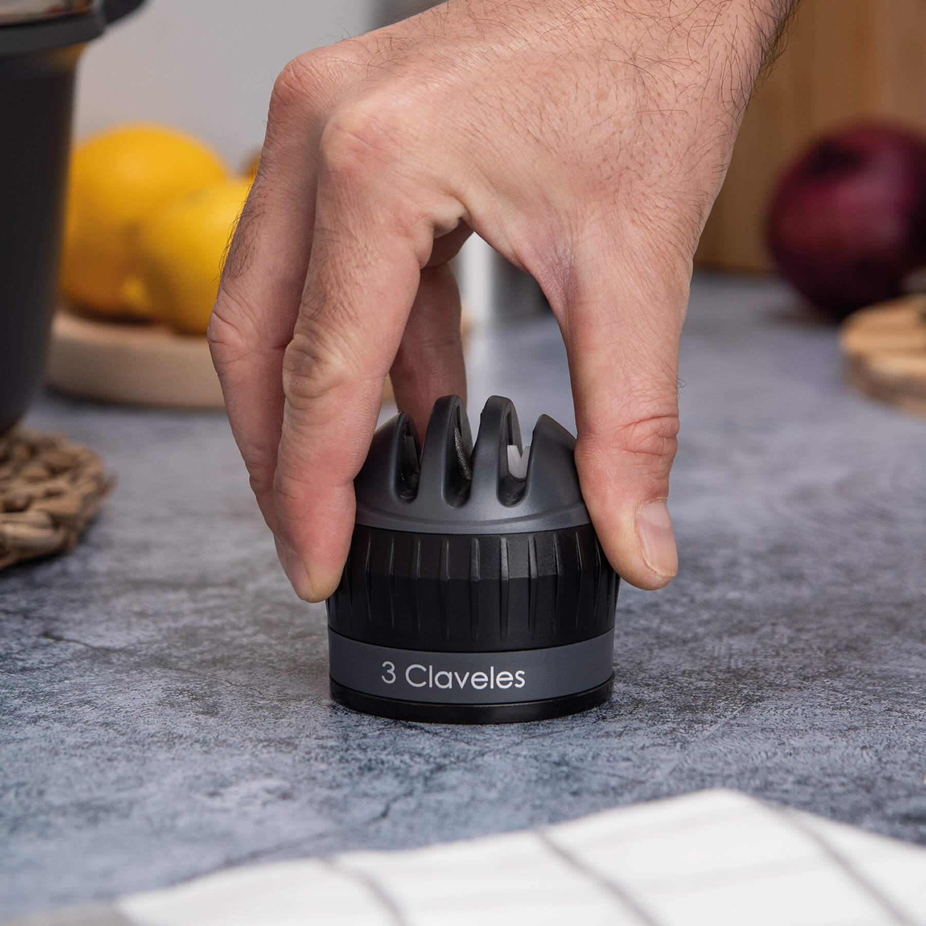 Afilador de cuchillos diamante, carburo de tungsteno y cerámica con fijación de ventosa 3Claveles