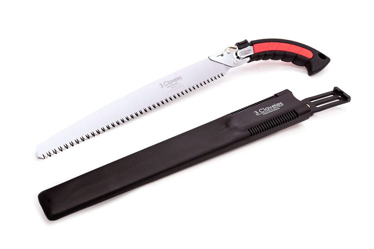 Serrucho con hoja recta intercambiable 3Claveles con una medida de 30 cm con funda
