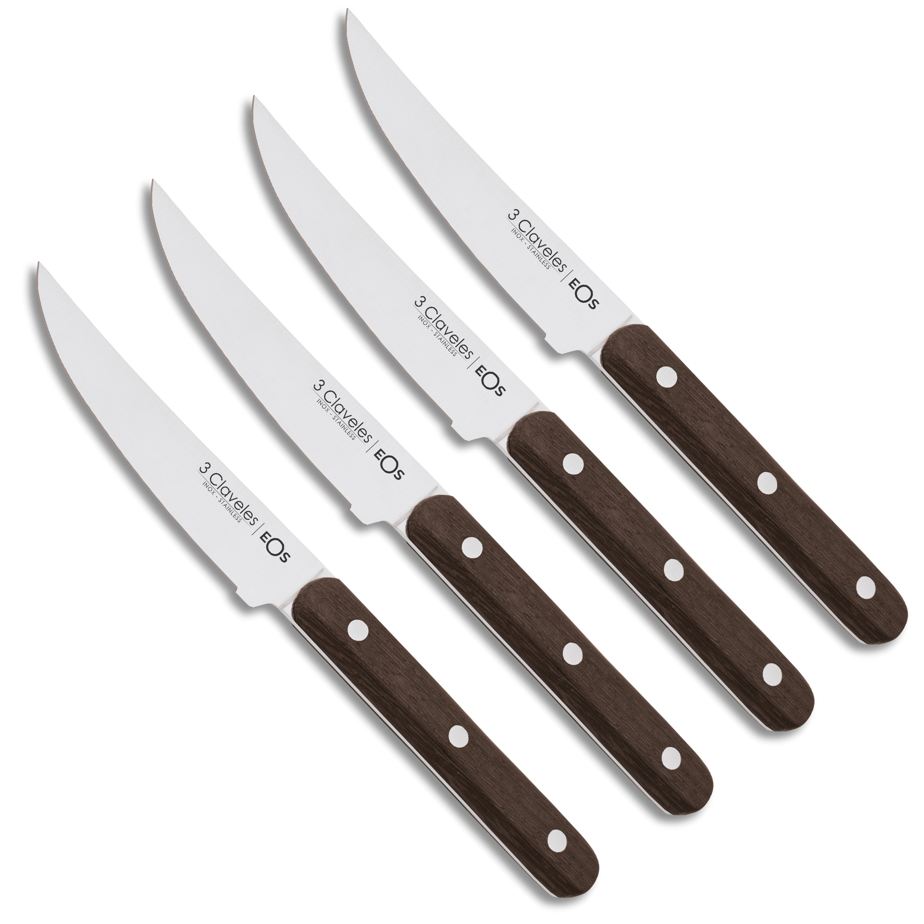 Coffret de 4 couteaux à steak EOS 3 Claveles avec manche en bois wengé