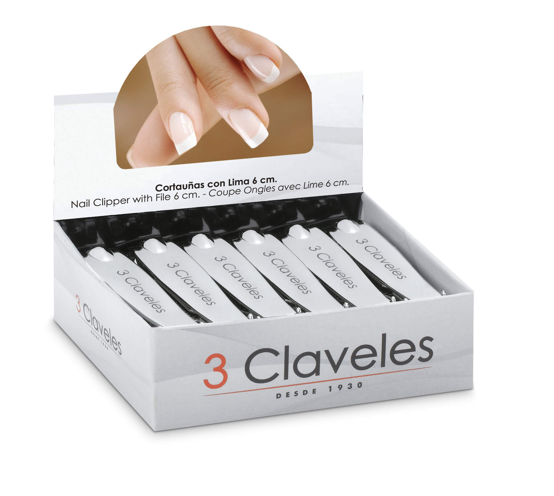 Cortauñas con lima pack de 12 unidades 6 cm 3 Claveles