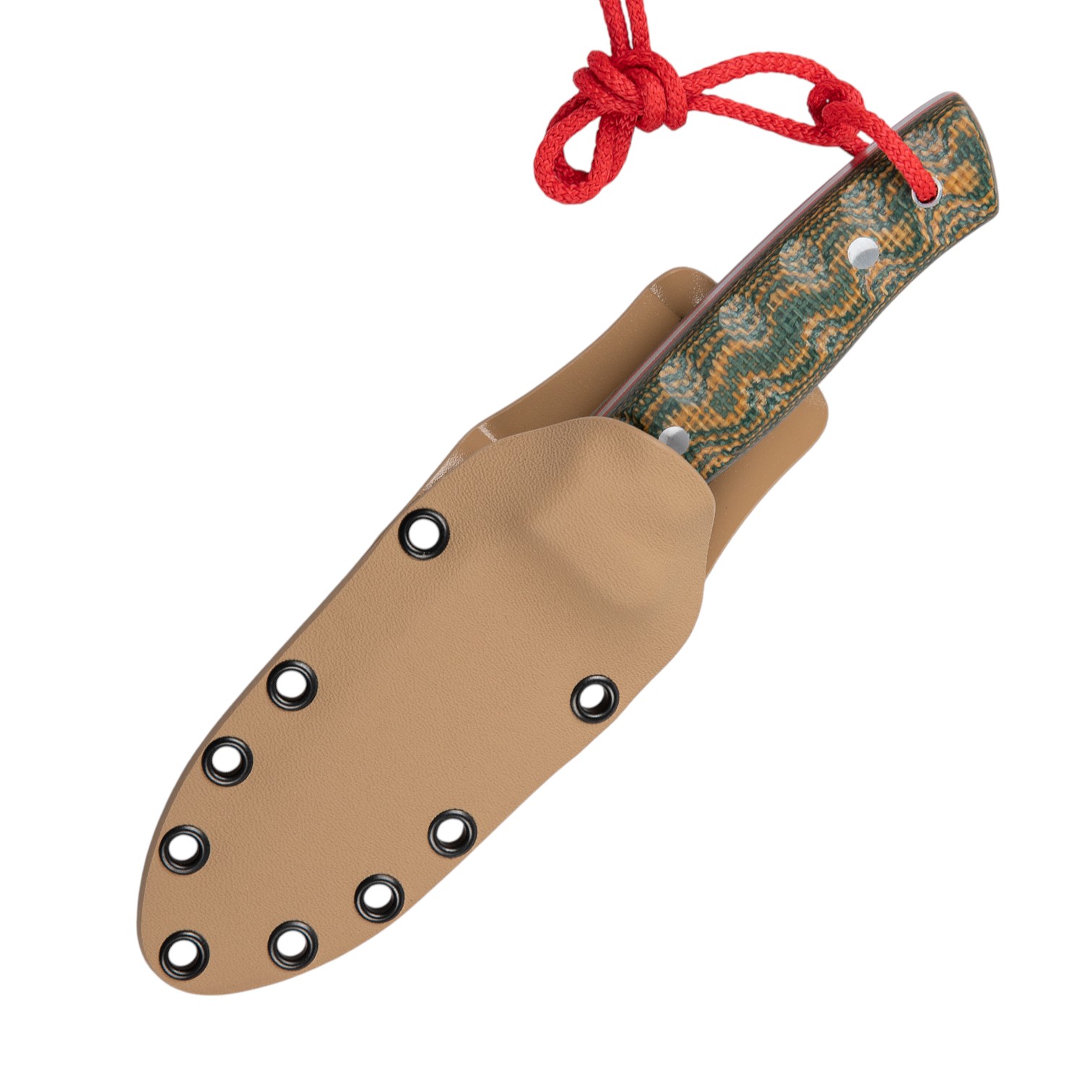 Muela Cuchillo tactico Kodiak con mango en micarta verde con funda kydex