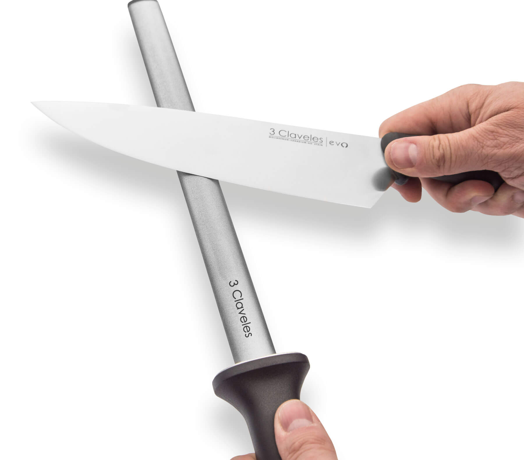 Acciaino diamantato 3 Claveles con manico in fibra di nylon nero