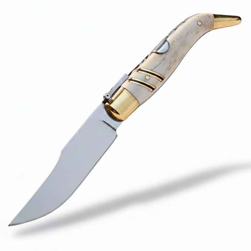 Navaja clásica albacete con mango de asta de ciervo pulido con do...