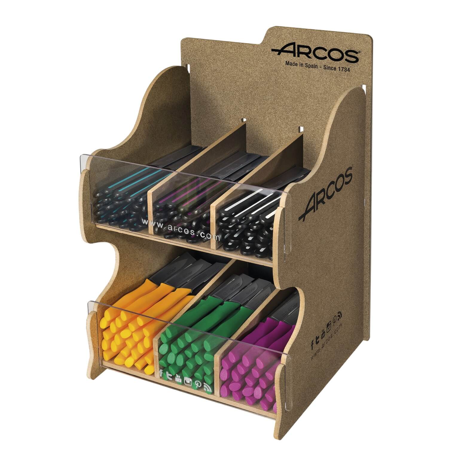 Expositor de cuchillos de sobremesa 2 alturas Arcos