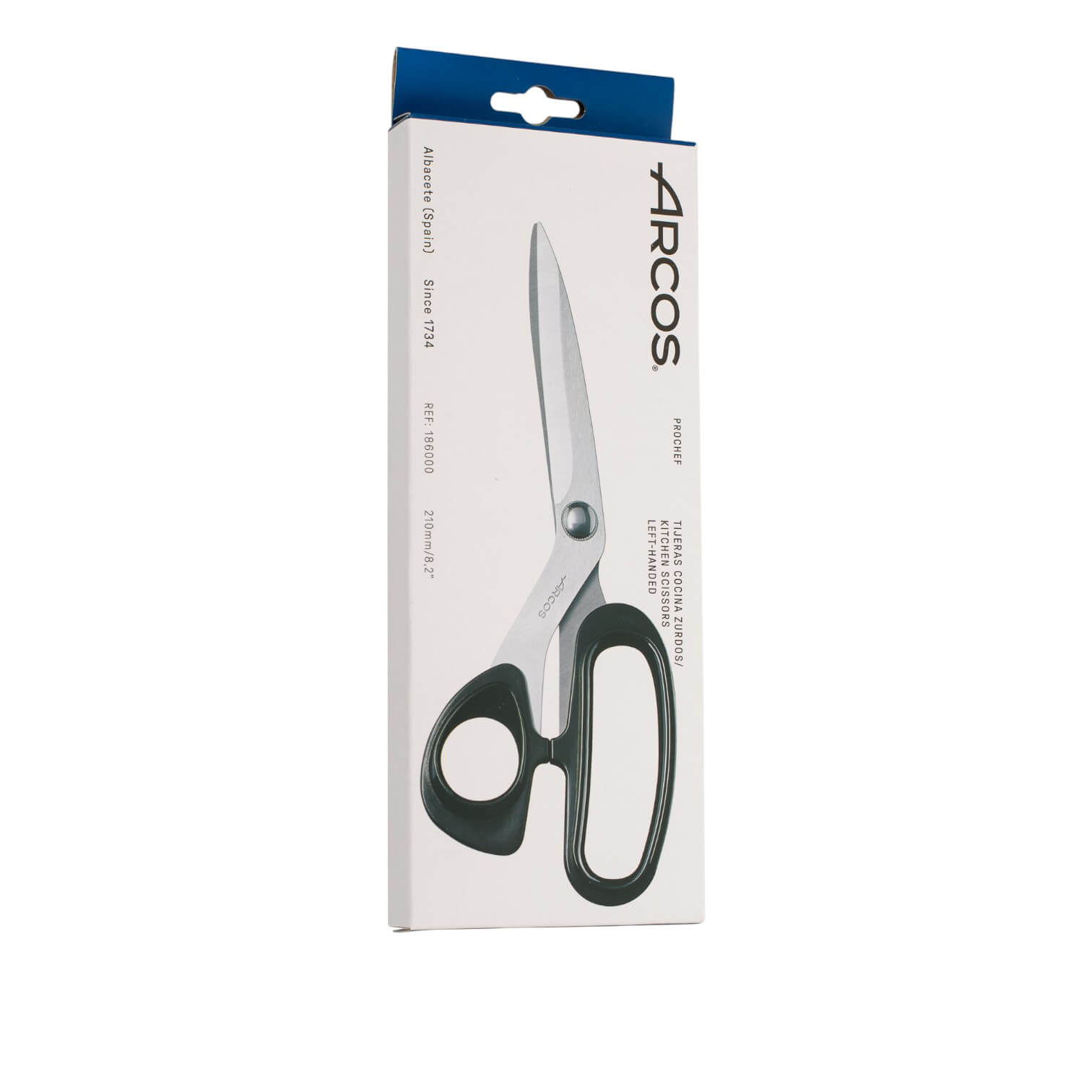 Arcos 210mm Black ABS Left-Handed Kitchen Scissors
