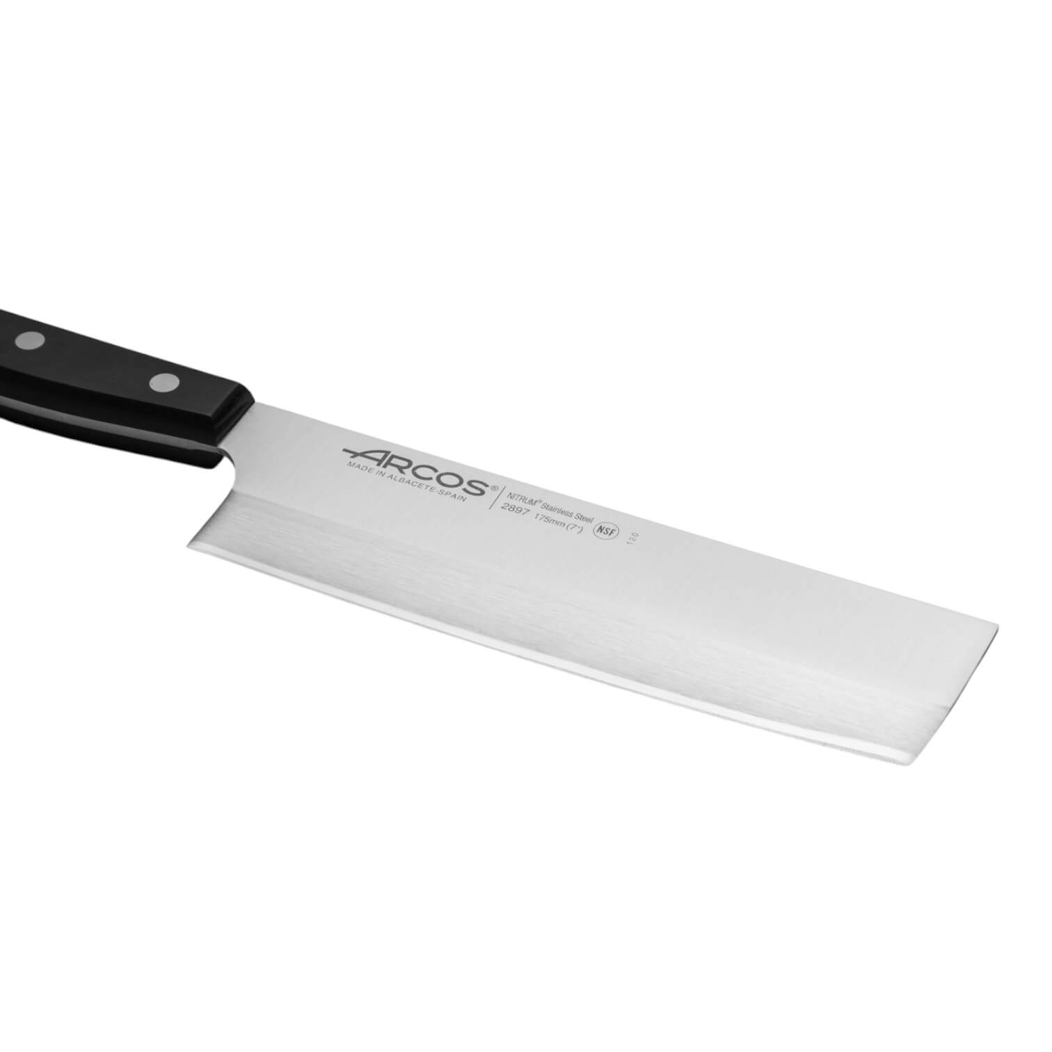 Arcos Universal Series Usuba Knife with black polyoxymethylene handle 175 mm