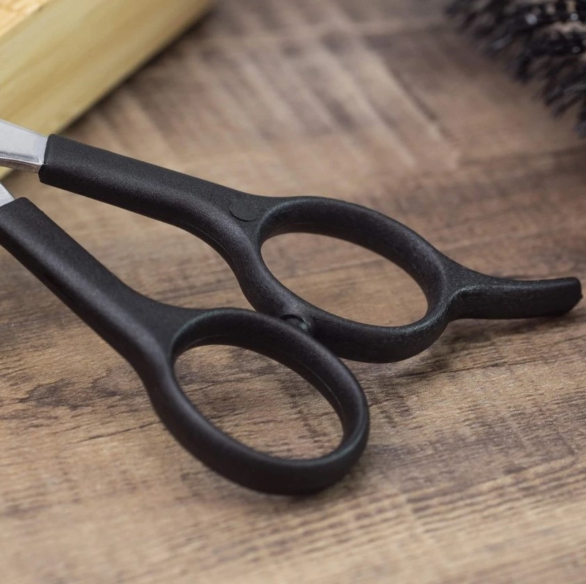 Tijera peluquero Scuola ES28 6" con filo microdentado y apoyadedos 3 Claveles