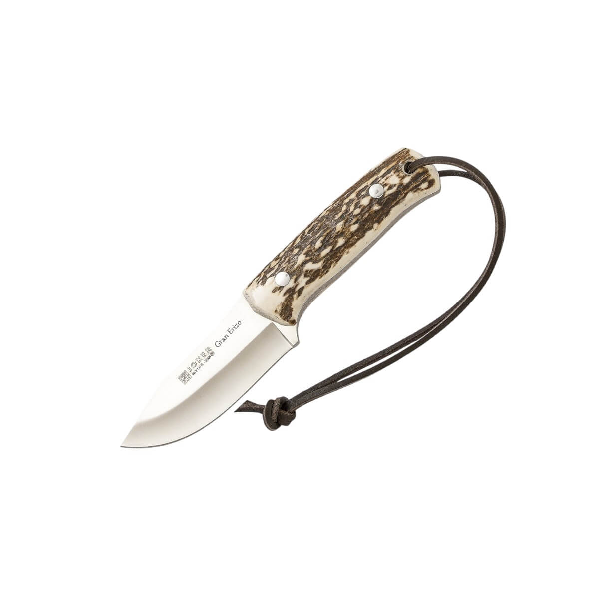 Cuchillo de caza Joker Gran Erizo con mango de asta de ciervo y h...