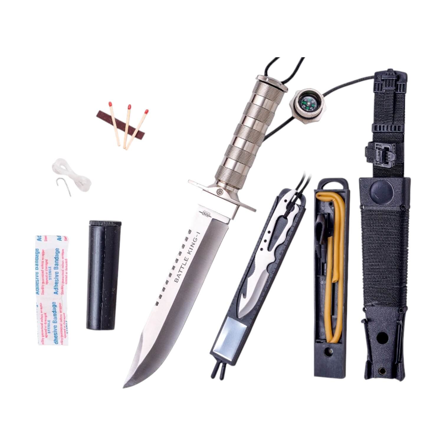 Cuchillo de supervivencia Battle King I con mango de aluminio y h...