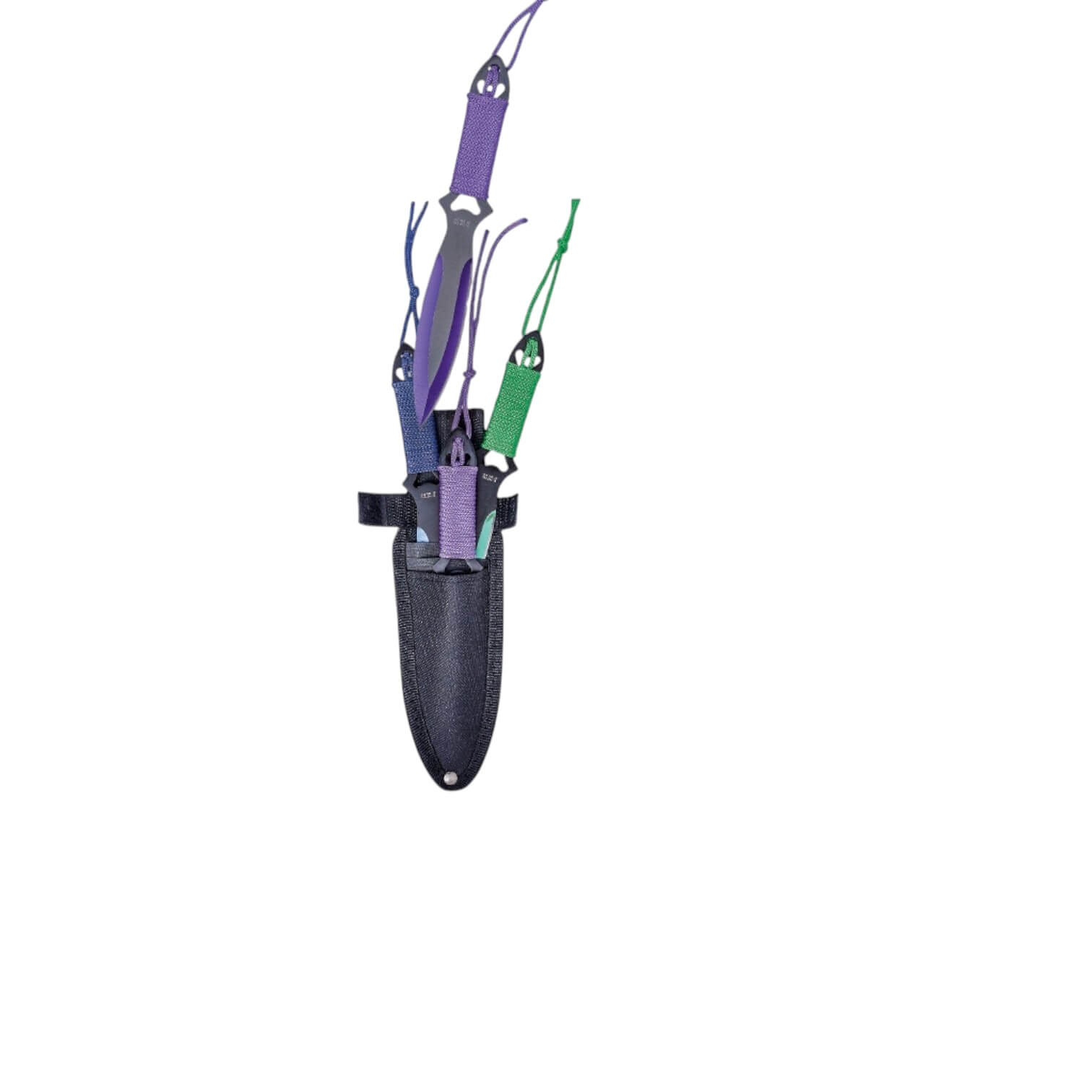 Set 3 cuchillos lanzadores de acero inoxidable de 19 cm con cordu...